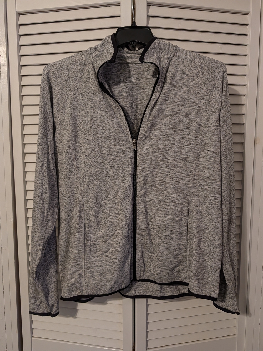 tek gear Heather Gray Full-Zip Women's Jacket with Black Trim